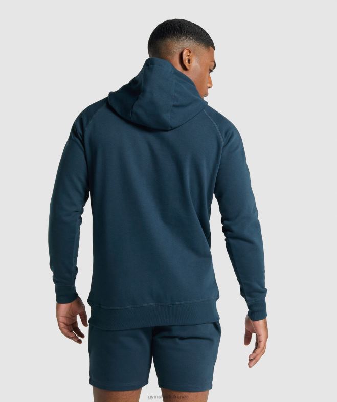 Gymshark sweat à capuche avec écusson marine Hommes 6HF28793