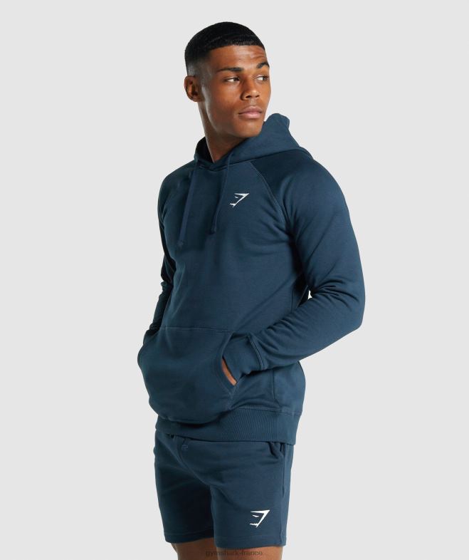Gymshark sweat à capuche avec écusson marine Hommes 6HF28793