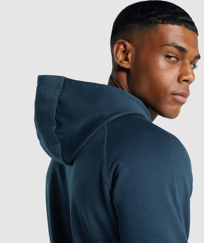 Gymshark sweat à capuche avec écusson marine Hommes 6HF28793