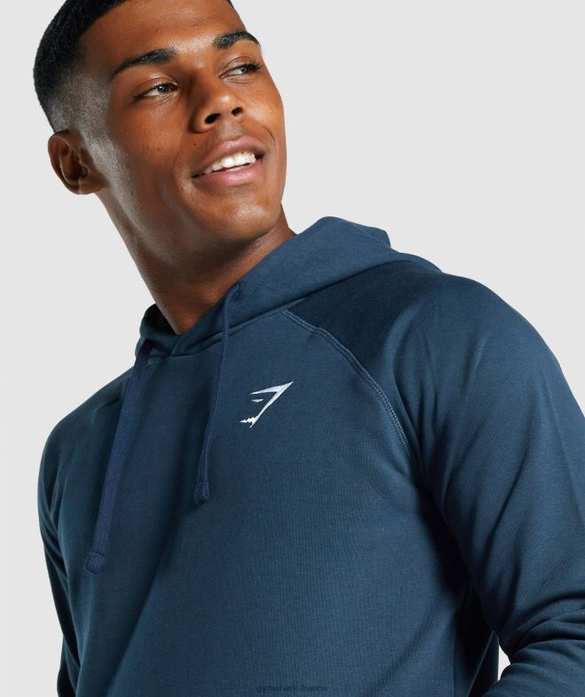 Gymshark sweat à capuche avec écusson marine Hommes 6HF28793