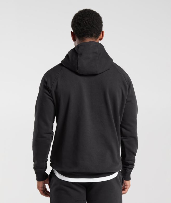 Gymshark sweat à capuche avec écusson noir Hommes 6HF28808