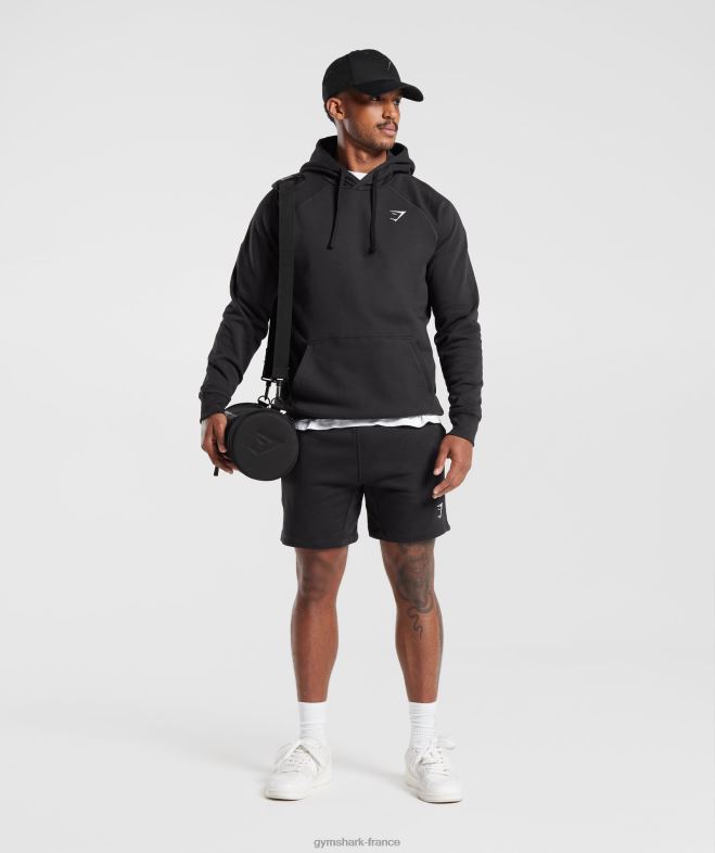 Gymshark sweat à capuche avec écusson noir Hommes 6HF28808