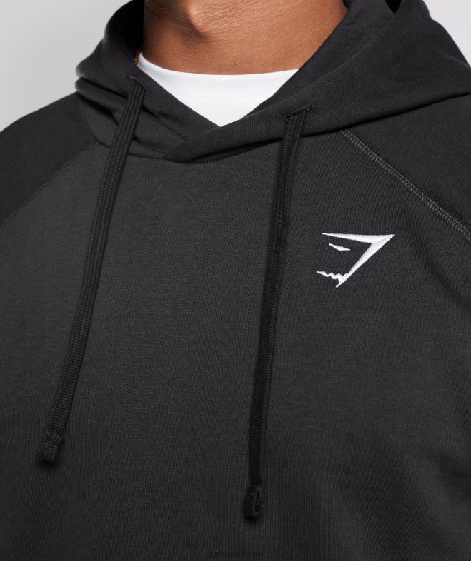 Gymshark sweat à capuche avec écusson noir Hommes 6HF28808