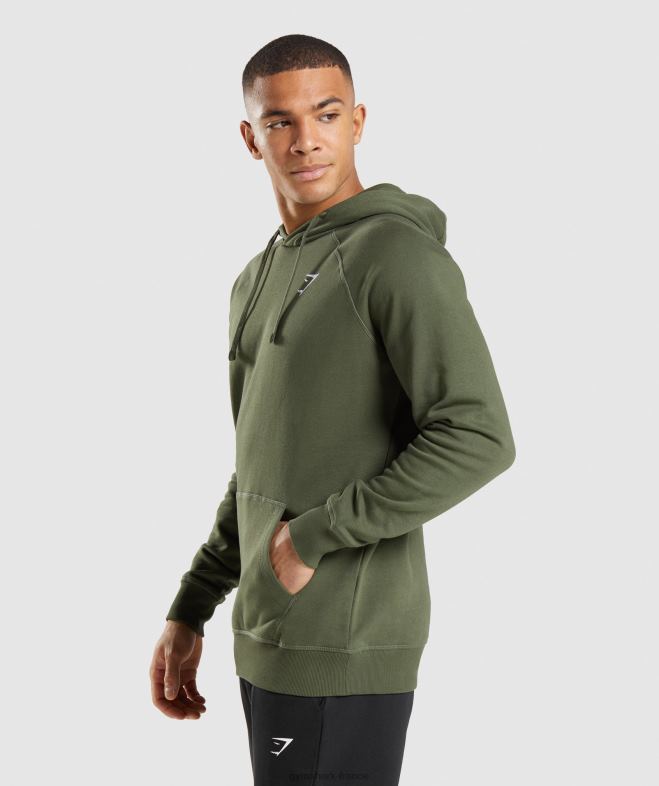 Gymshark sweat à capuche avec écusson noyau d\olive Hommes 6HF28806
