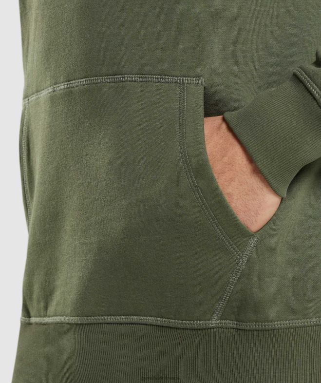 Gymshark sweat à capuche avec écusson noyau d\olive Hommes 6HF28806