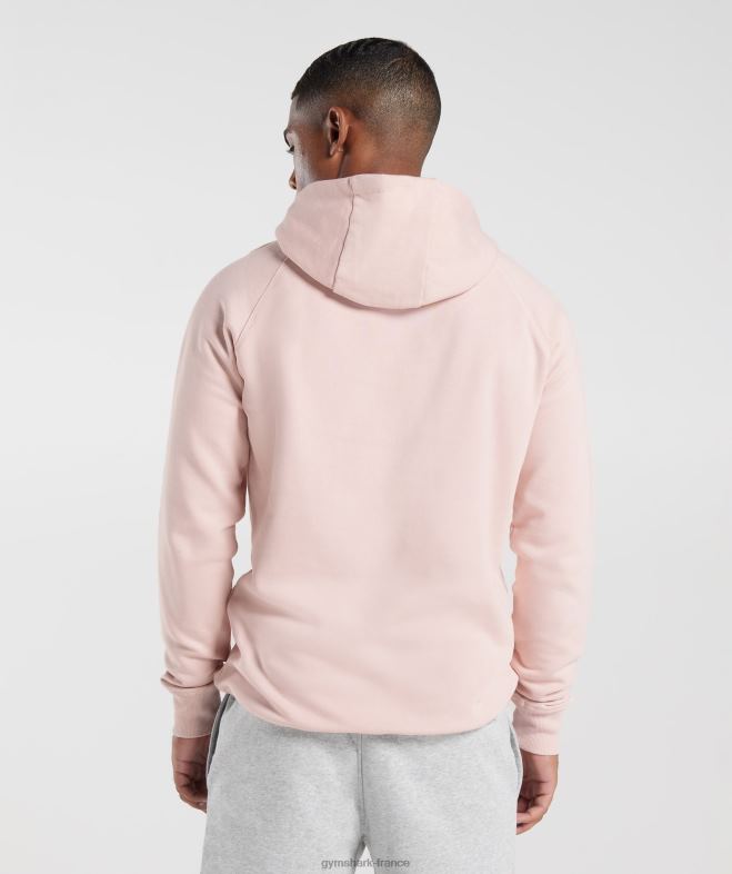 Gymshark sweat à capuche avec écusson rose brumeux Hommes 6HF28812