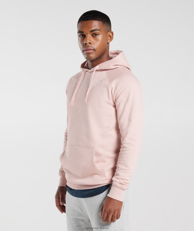Gymshark sweat à capuche avec écusson rose brumeux Hommes 6HF28812
