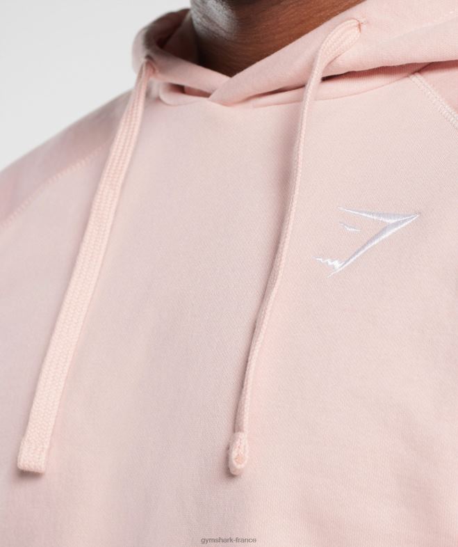 Gymshark sweat à capuche avec écusson rose brumeux Hommes 6HF28812