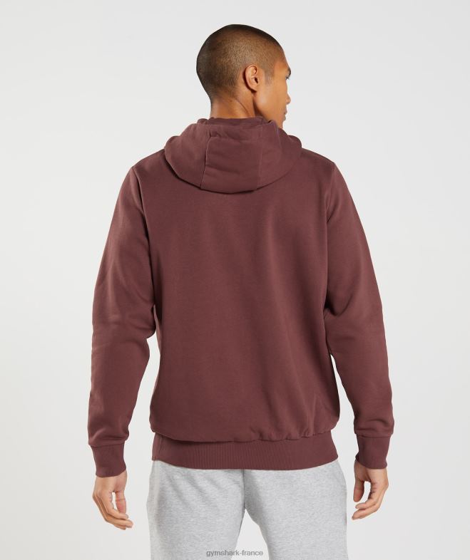 Gymshark sweat à capuche bloc brun cerise Hommes 6HF28874