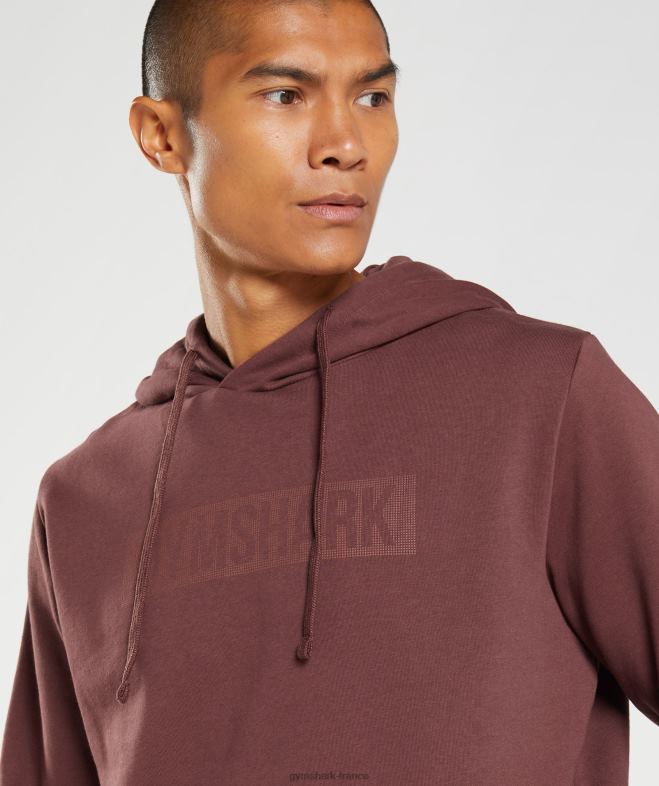 Gymshark sweat à capuche bloc brun cerise Hommes 6HF28874