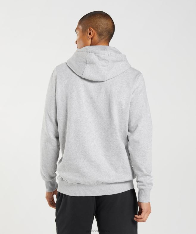 Gymshark sweat à capuche bloc chiné gris clair Hommes 6HF28868