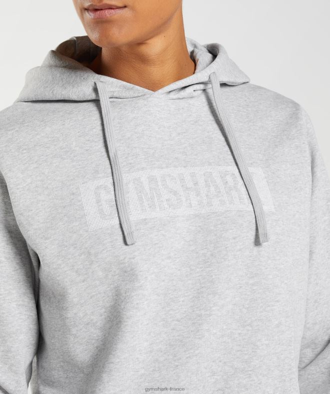 Gymshark sweat à capuche bloc chiné gris clair Hommes 6HF28868