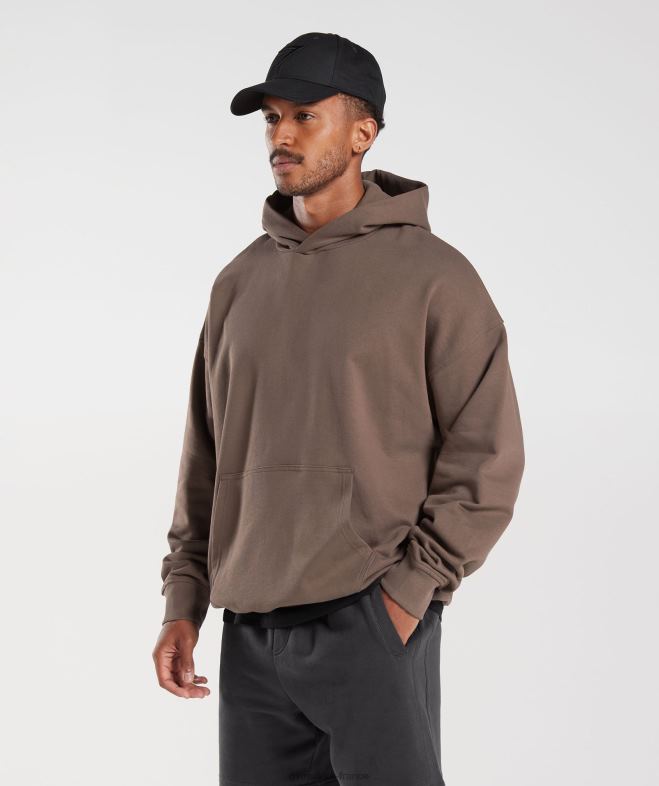 Gymshark sweat à capuche essentiel pour les jours de repos brun truffe Hommes 6HF28876
