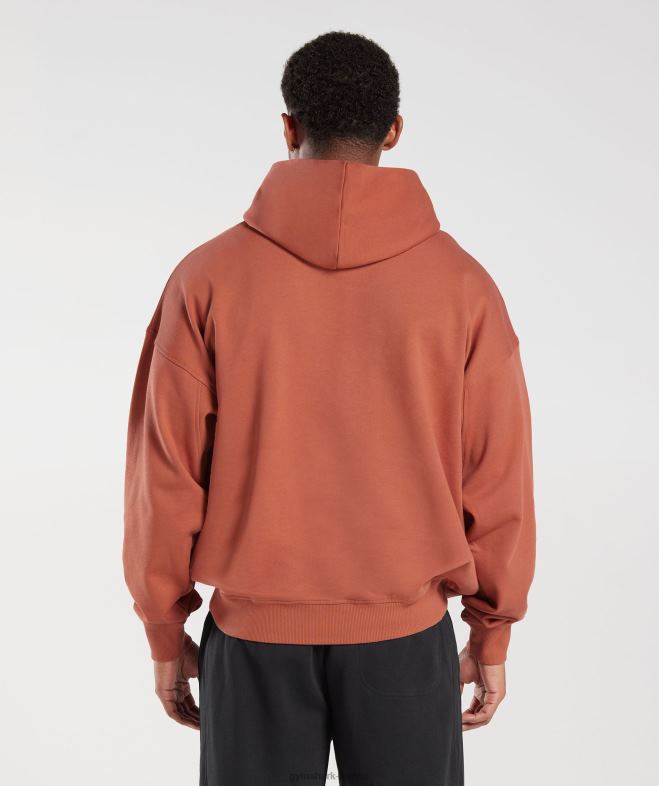 Gymshark sweat à capuche essentiel pour les jours de repos kaki rouge Hommes 6HF28797