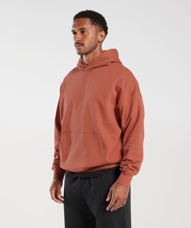 Gymshark sweat à capuche essentiel pour les jours de repos kaki rouge Hommes 6HF28797