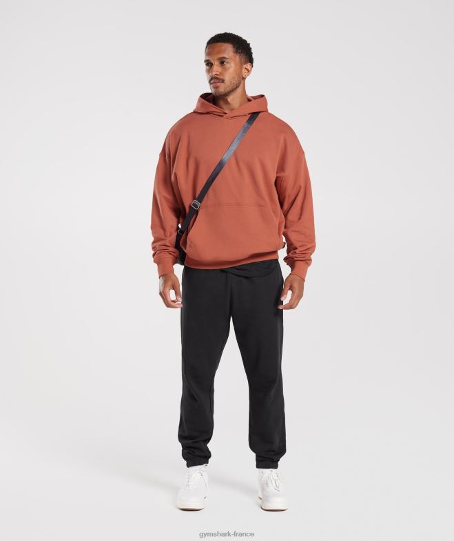 Gymshark sweat à capuche essentiel pour les jours de repos kaki rouge Hommes 6HF28797