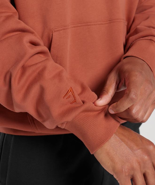 Gymshark sweat à capuche essentiel pour les jours de repos kaki rouge Hommes 6HF28797