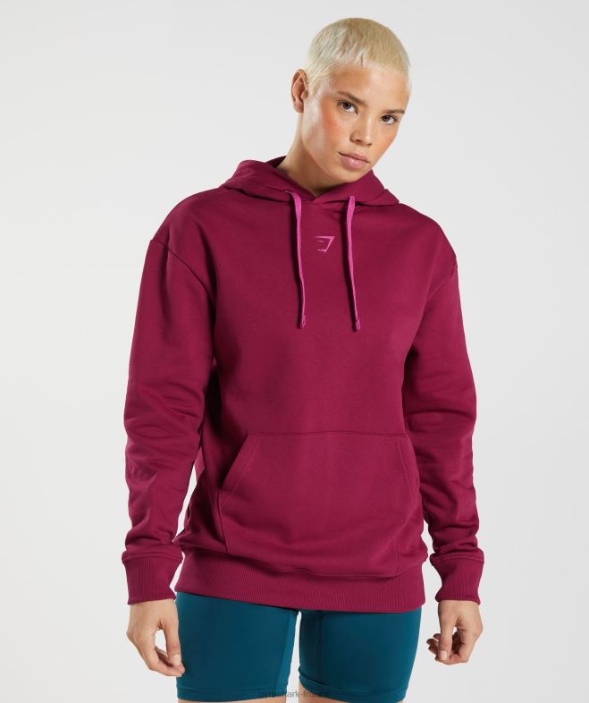 Gymshark sweat à capuche fraction graphique rose cassis femmes 6HF28388