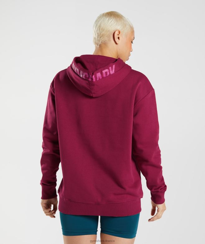 Gymshark sweat à capuche fraction graphique rose cassis femmes 6HF28388