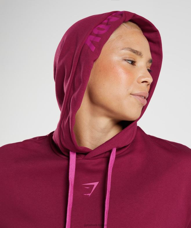 Gymshark sweat à capuche fraction graphique rose cassis femmes 6HF28388