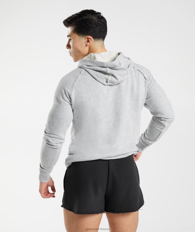 Gymshark sweat à capuche héritage chiné gris clair Hommes 6HF28837