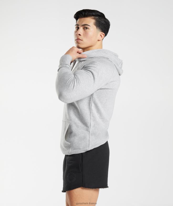 Gymshark sweat à capuche héritage chiné gris clair Hommes 6HF28837