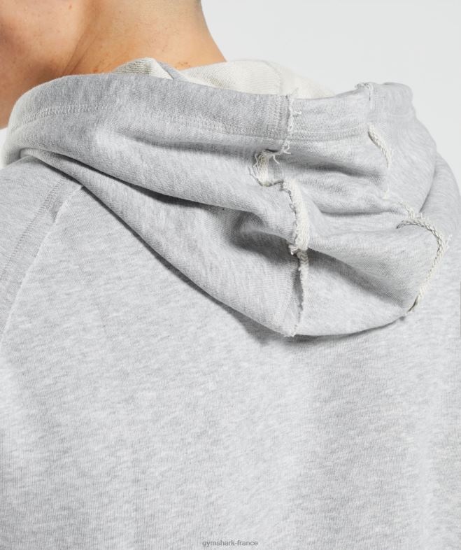 Gymshark sweat à capuche héritage chiné gris clair Hommes 6HF28837
