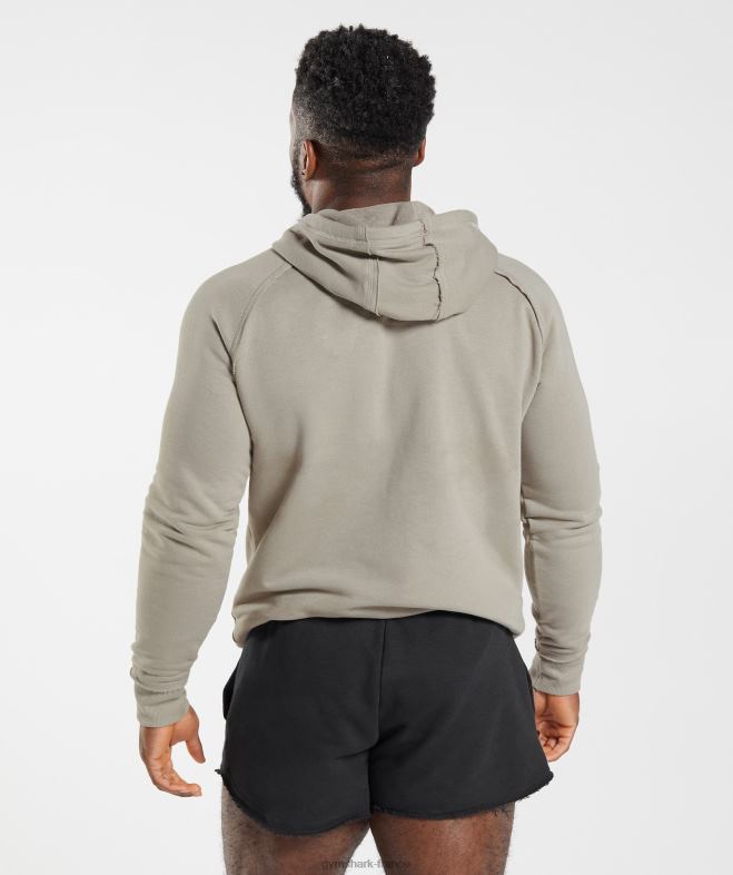 Gymshark sweat à capuche héritage marron écru Hommes 6HF28854