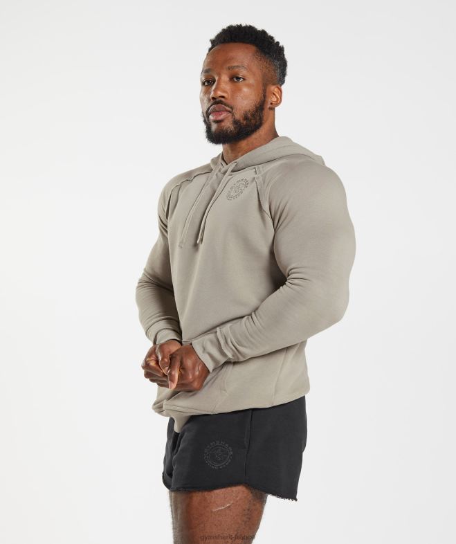 Gymshark sweat à capuche héritage marron écru Hommes 6HF28854