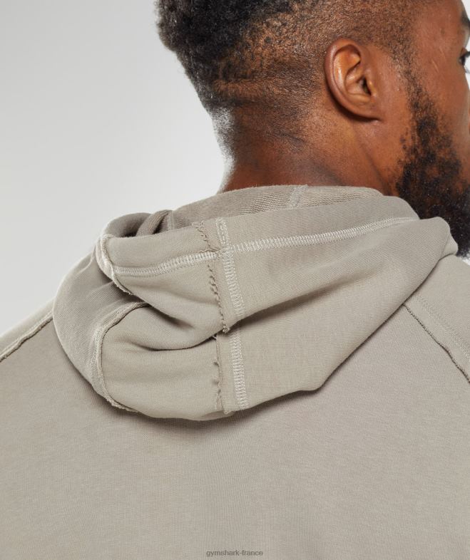 Gymshark sweat à capuche héritage marron écru Hommes 6HF28854