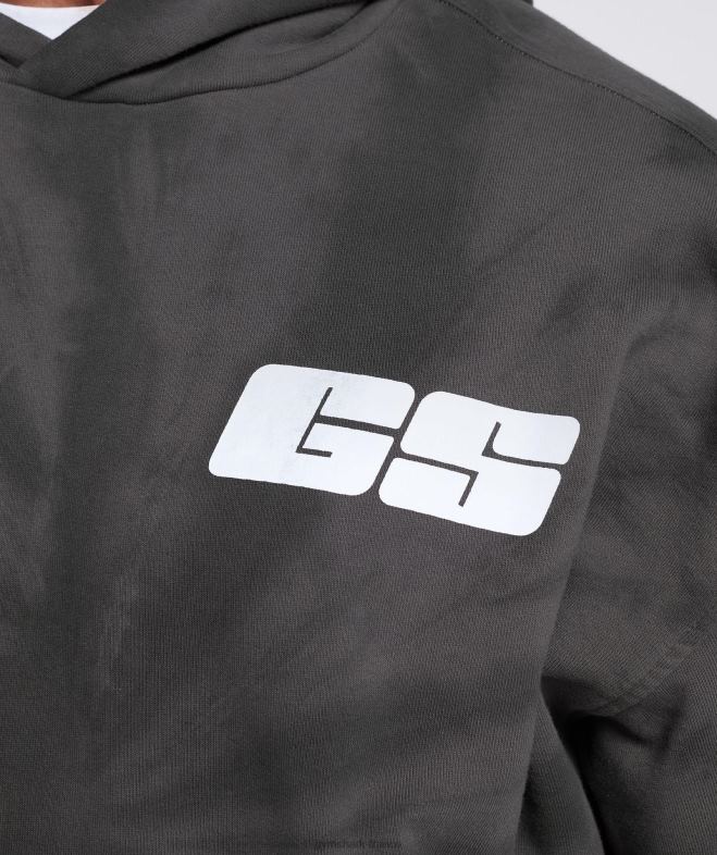 Gymshark sweat à capuche jour de repos silhouette gris/noir/lavage optique spirale Hommes 6HF28803