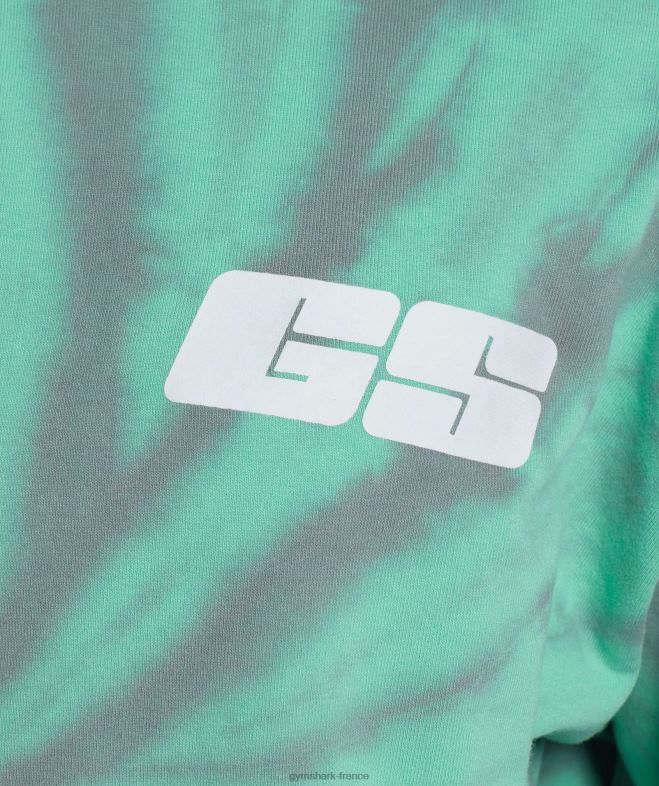 Gymshark sweat à capuche jour de repos vert oxydé/gris silhouette/lavage optique spirale Hommes 6HF28799