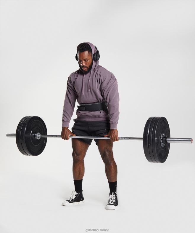 Gymshark sweat à capuche lavé sous pression lilas musqué Hommes 6HF28788