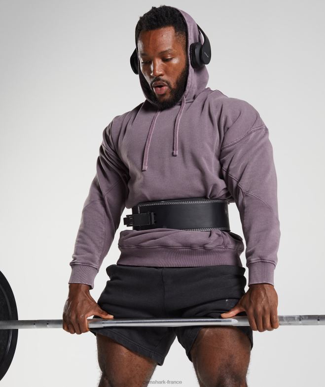 Gymshark sweat à capuche lavé sous pression lilas musqué Hommes 6HF28788