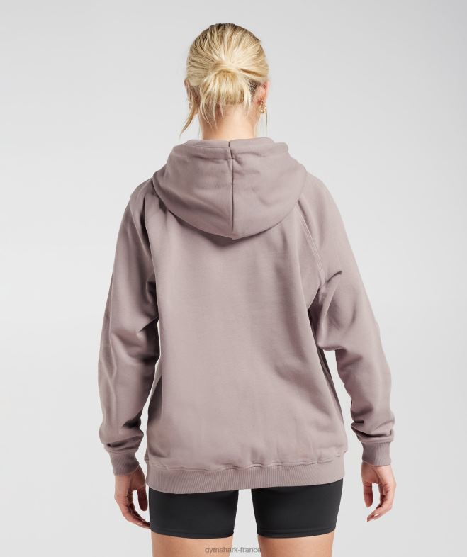 Gymshark sweat à capuche oversize en polaire mauve délavé femmes 6HF28363