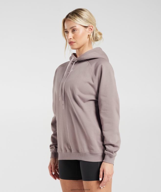 Gymshark sweat à capuche oversize en polaire mauve délavé femmes 6HF28363