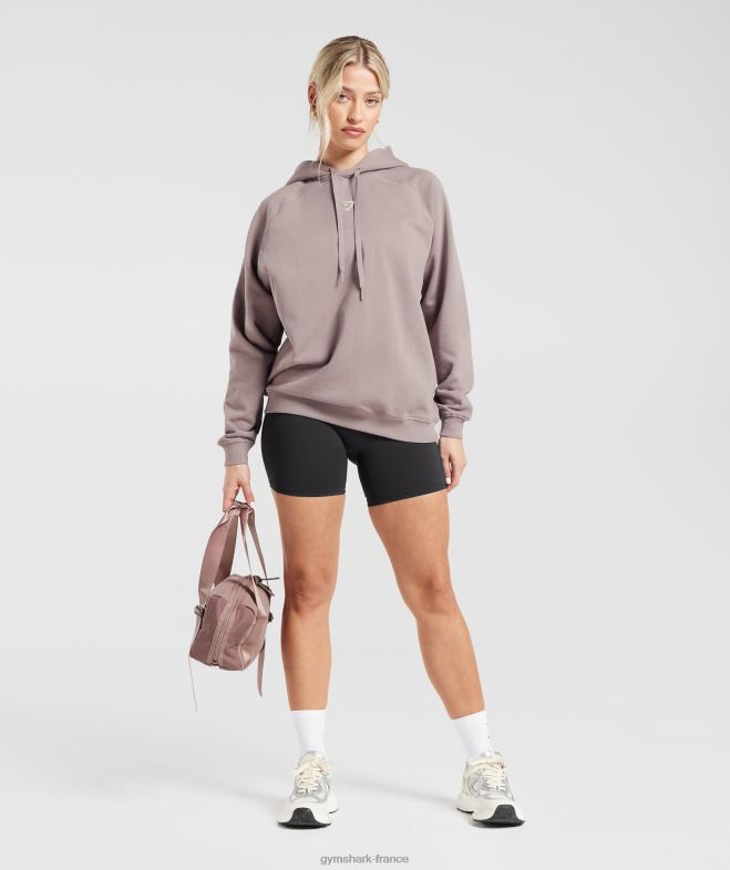 Gymshark sweat à capuche oversize en polaire mauve délavé femmes 6HF28363