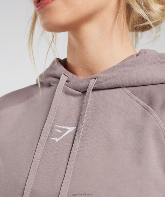 Gymshark sweat à capuche oversize en polaire mauve délavé femmes 6HF28363