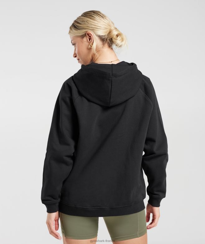 Gymshark sweat à capuche oversize en polaire noir femmes 6HF28352