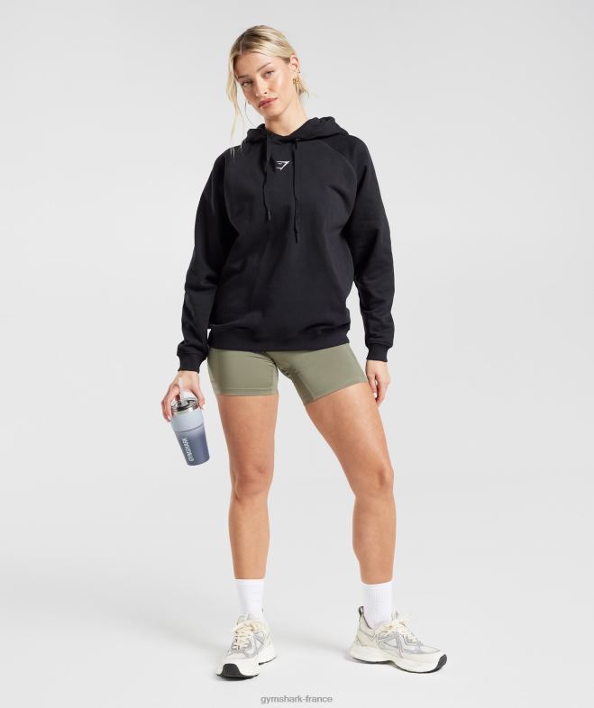 Gymshark sweat à capuche oversize en polaire noir femmes 6HF28352