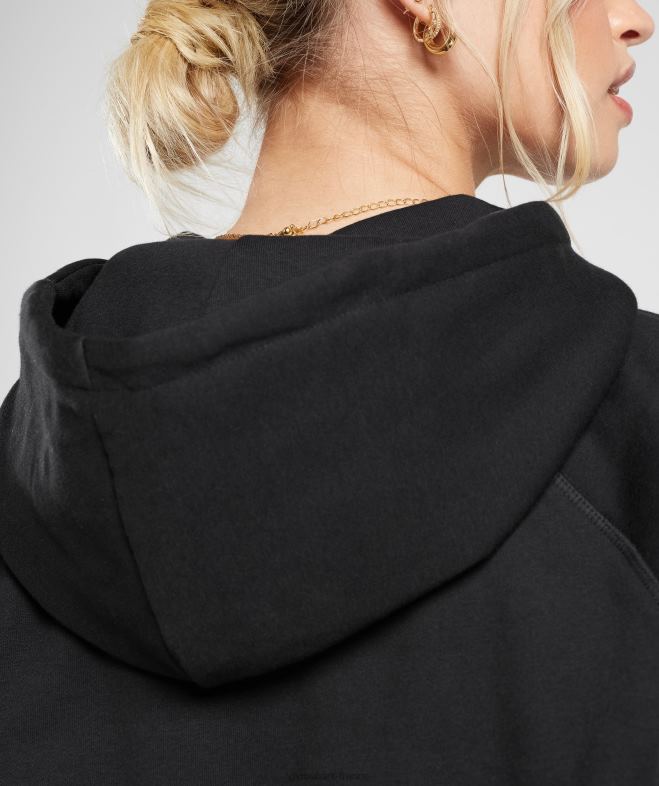 Gymshark sweat à capuche oversize en polaire noir femmes 6HF28352
