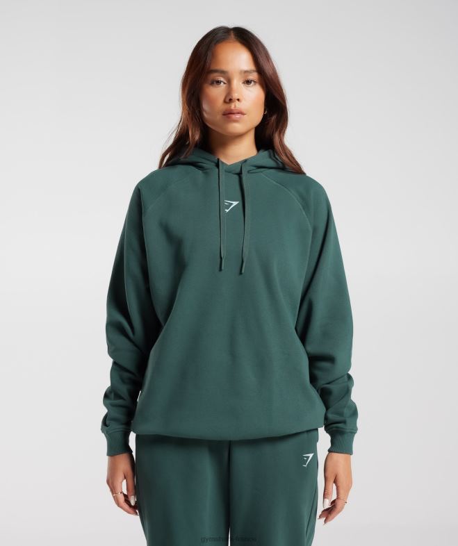 Gymshark sweat à capuche oversize en polaire vert brouillard femmes 6HF28346