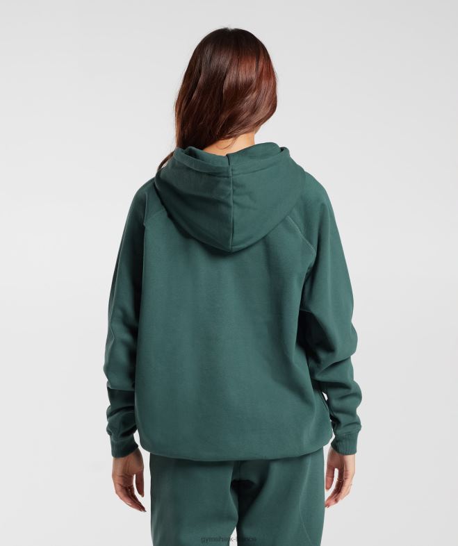 Gymshark sweat à capuche oversize en polaire vert brouillard femmes 6HF28346