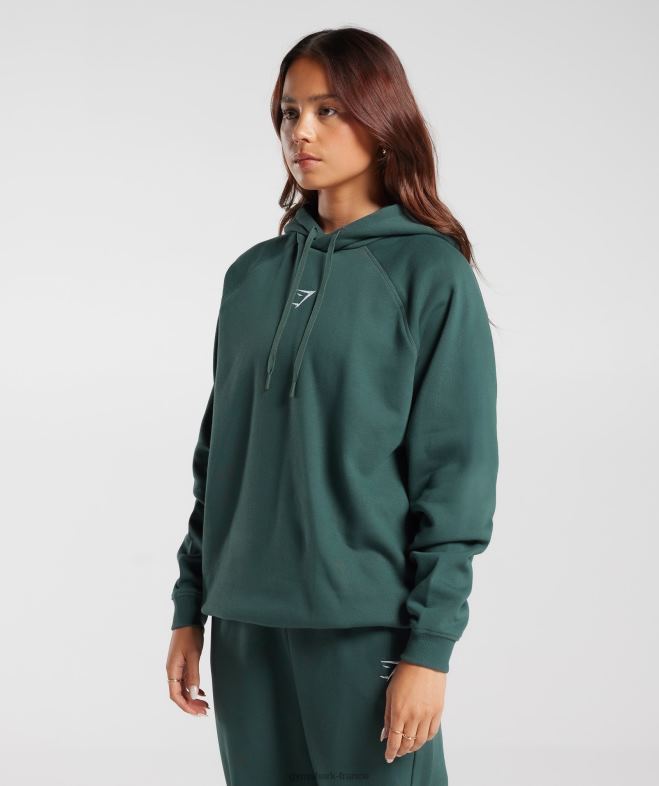 Gymshark sweat à capuche oversize en polaire vert brouillard femmes 6HF28346