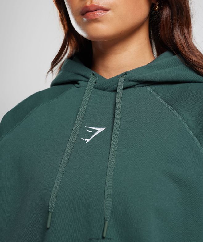 Gymshark sweat à capuche oversize en polaire vert brouillard femmes 6HF28346