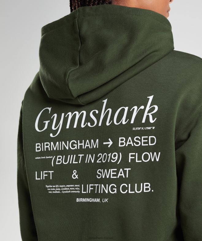 Gymshark sweat à capuche oversize social club olive mousse femmes 6HF28378