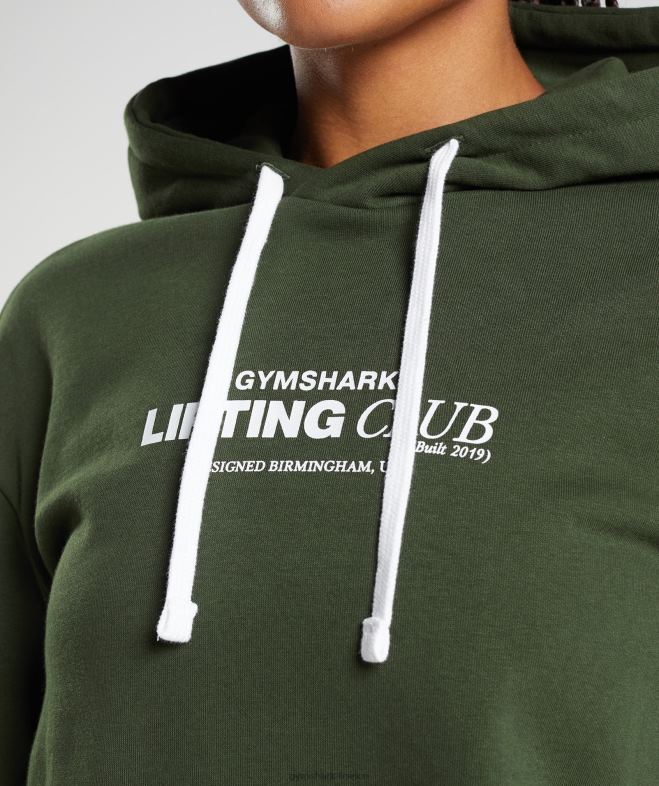 Gymshark sweat à capuche oversize social club olive mousse femmes 6HF28378