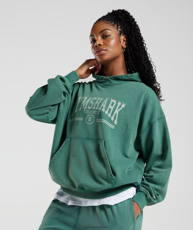 Gymshark sweat à capuche oversize universitaire bleu sarcelle d\encre femmes 6HF28392
