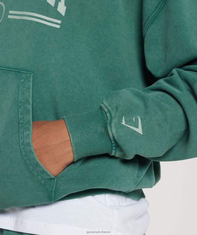 Gymshark sweat à capuche oversize universitaire bleu sarcelle d\encre femmes 6HF28392