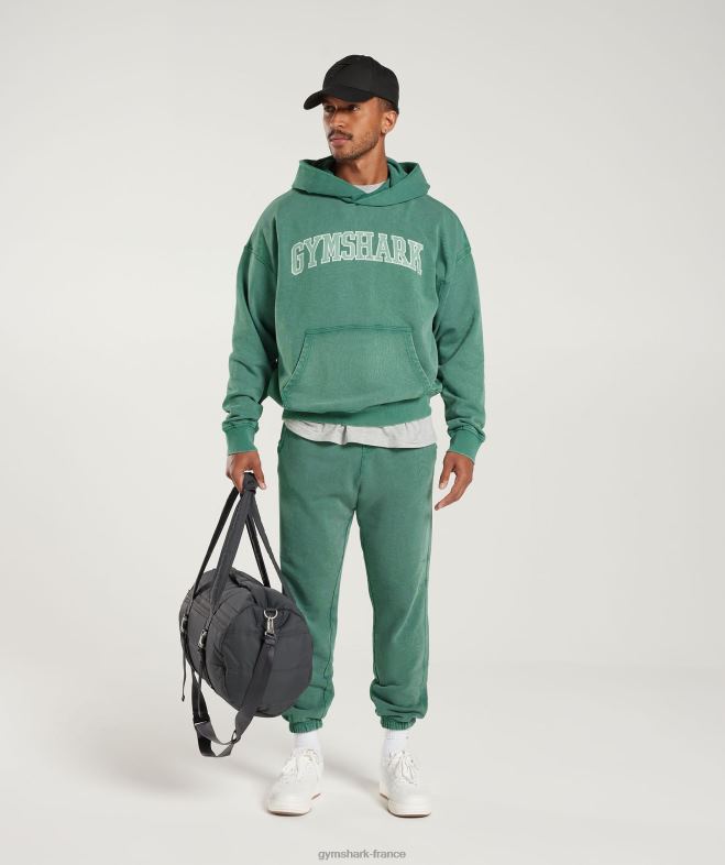 Gymshark sweat à capuche universitaire encre sarcelle/lavis à l\acide Hommes 6HF28875